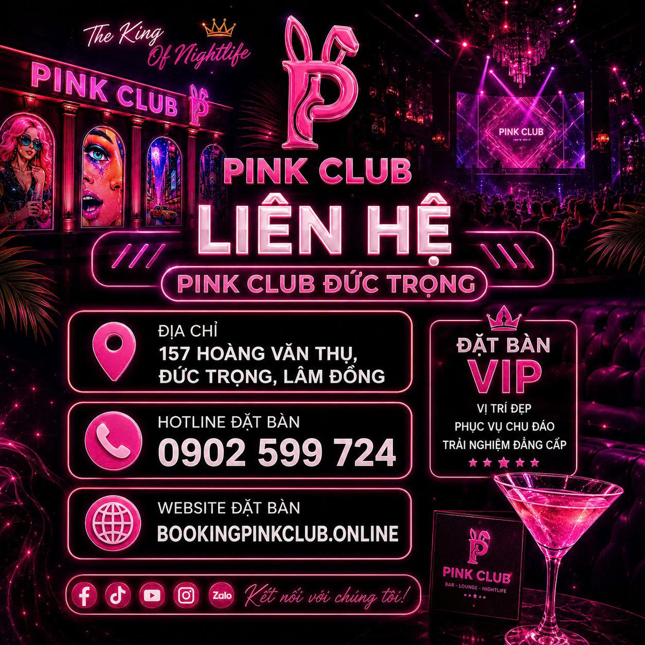 Liên Hệ Pink Club Đặt Bàn Nhanh